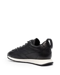 Giorgio Armani Panelled Lace Up Leather Sneakers