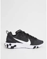 Nike React Elet 55 Trainers In Black And White