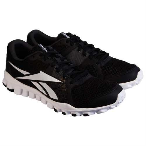 Reebok Realflex Advance Gp Black Gravel White Athletic Running Shoes 