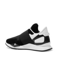 Givenchy Runner Elastic Leather And Suede Paneled Neoprene Sneakers