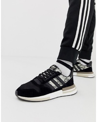 adidas Originals Zx500 Rm Snake Trainers In Black