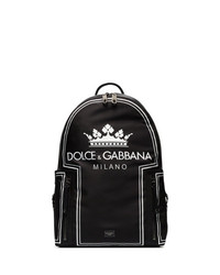 Dolce & Gabbana Black And White Crown Backpack
