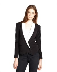 Gemma Black And White Colorblock Single Button Jacket