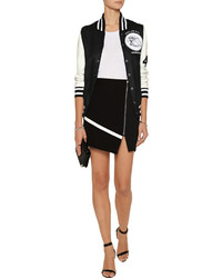 Balmain Pierre Embroidered Leather And Wool Bomber Jacket