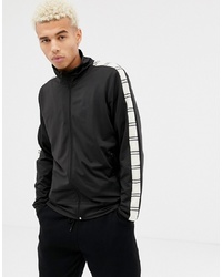Criminal Damage Track Top In Black With Check