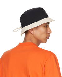 Sunnei Black Beige Bucket Hat