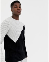 Black and White Cable Sweater