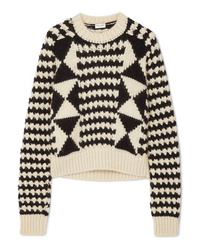 Saint Laurent Cable Knit Wool Blend Sweater