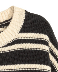 H&M Knit Sweater Blackstriped Ladies