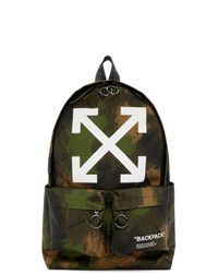 Off-White Green Quote Allover Backpack