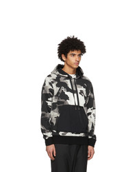 Dolce and Gabbana Black Camouflage Print Patch Hoodie