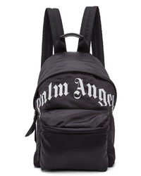 Palm Angels Black Curved Logo Backpack