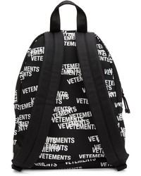 Vetements Black White Logo Stamp Backpack