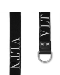 Valentino Garavani 3cm Leather Trimmed Logo Jacquard Webbing Belt