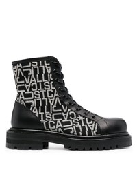Black and White Canvas Casual Boots