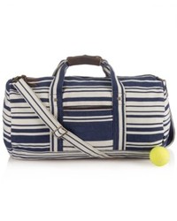 Black and White Canvas Duffle Bag