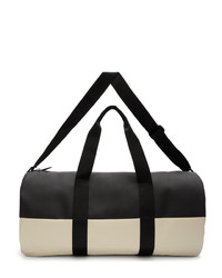 Essentials Black And Off White Canvas Duffle Bag