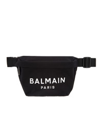 Balmain Black Nylon B Bum Bag