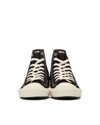 Ys Black And White High Cut Lace Up Sneakers
