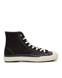 Ys Black And White High Cut Lace Up Sneakers
