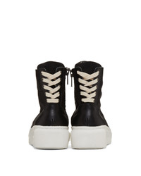 D By D Black Back String Mid Top Sneakers