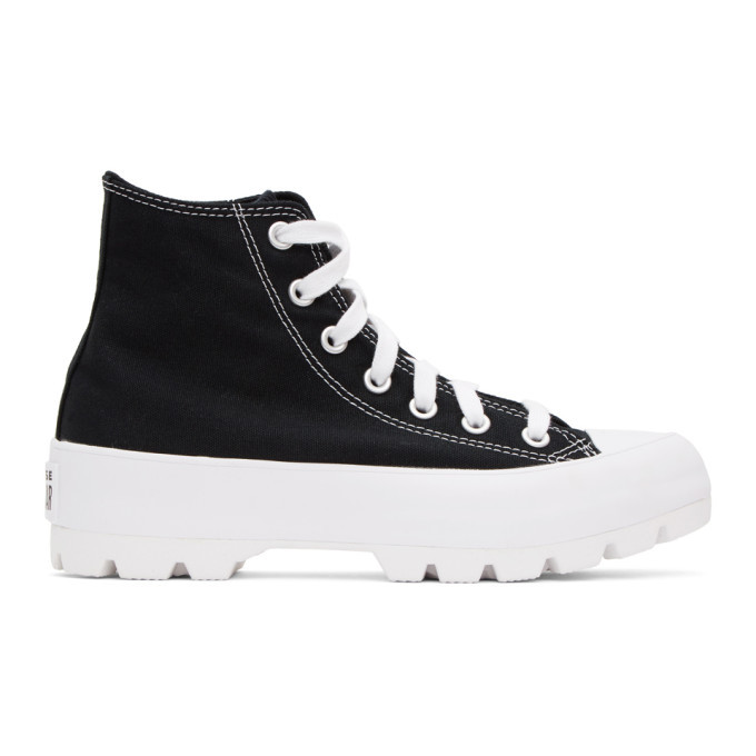 Converse Black Chuck Taylor Lugged High Sneakers, $52 | SSENSE | Lookastic