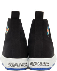 Marcelo Burlon County of Milan Black Cross Vulcanized Sneakers