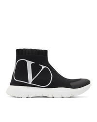Valentino Black Garavani Vlogo Sock Sneakers
