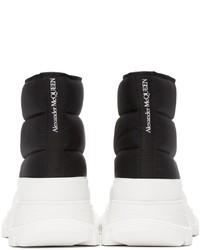 Alexander McQueen Black Tread Slick Lace Up Boots
