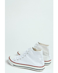 Boohoo Ellie Canvas Lace Up High Top Trainer