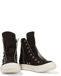 Rick Owens Canvas High Top Sneakers