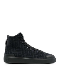 Balmain Court High Top Lace Up Sneakers
