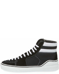 Givenchy George Canvas High Top Sneakers Blackwhite