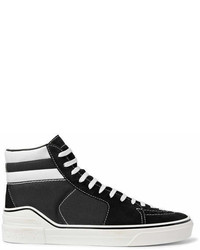 Givenchy George V Suede And Cotton Canvas High Top Sneakers