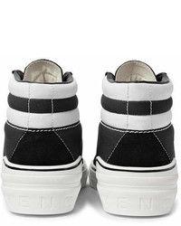Givenchy George V Suede And Cotton Canvas High Top Sneakers