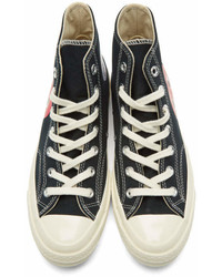 Comme des Garcons Play Black Converse Edition Chuck Taylor All Star 70 High Top Sneakers