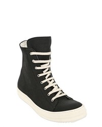 Rick Owens Drkshdw Cotton Canvas High Top Sneakers