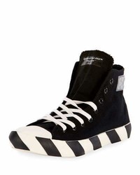 Off-White Striped Sole High Top Sneakers