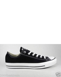 Converse All Star Ox Low Top Canvas Size Sneakers Black White Chucks M9166
