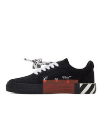 Off-White Black And Purple Low Vulcanized Sneakers
