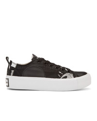 McQ Alexander McQueen Black And White Plimsoll Platform Low Sneakers