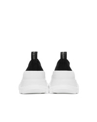 Alexander McQueen Black And White Tread Slick Lace Up Sneakers