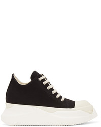 Rick Owens DRKSHDW Black Canvas Abstract Low Sneakers