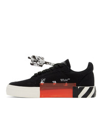 Off-White Black Canvas Vulcanized Low Sneakers