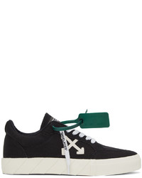 Off-White Black White Canvas Low Vulcanized Sneakers