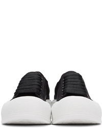 Alexander McQueen Black White Deck Plimsoll Sneakers
