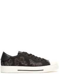 Valentino Low Top Butterfly Embellished Canvas Trainers