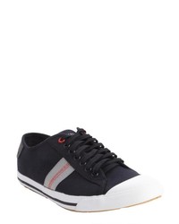 Ben Sherman Navy And Red Canvas Earl Sneakers