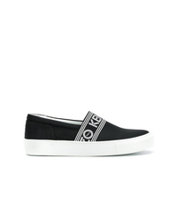 Black and White Canvas Slip-on Sneakers