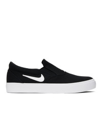 Nike Black And White Sb Charge Slip On Sneakers